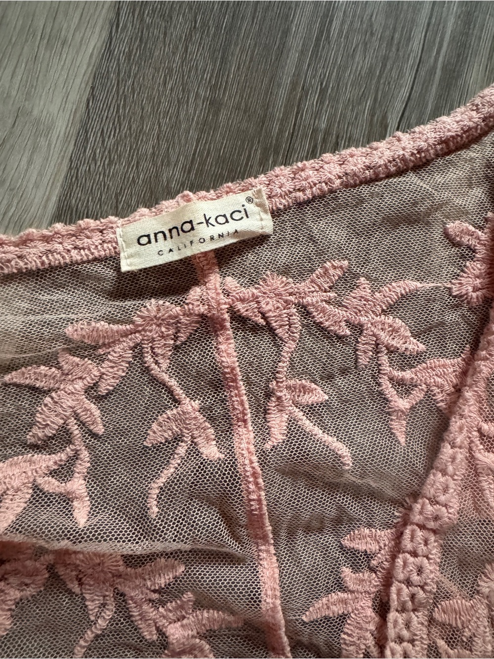 Pink Embroidered Lace Bralette